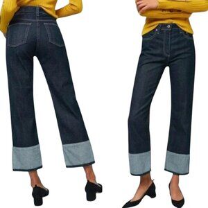 AG Adriano Goldschmied Jeans Dark Wash The Rhett High Waisted Crop Straight 25R
